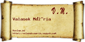 Valasek Mária névjegykártya