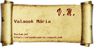 Valasek Mária névjegykártya